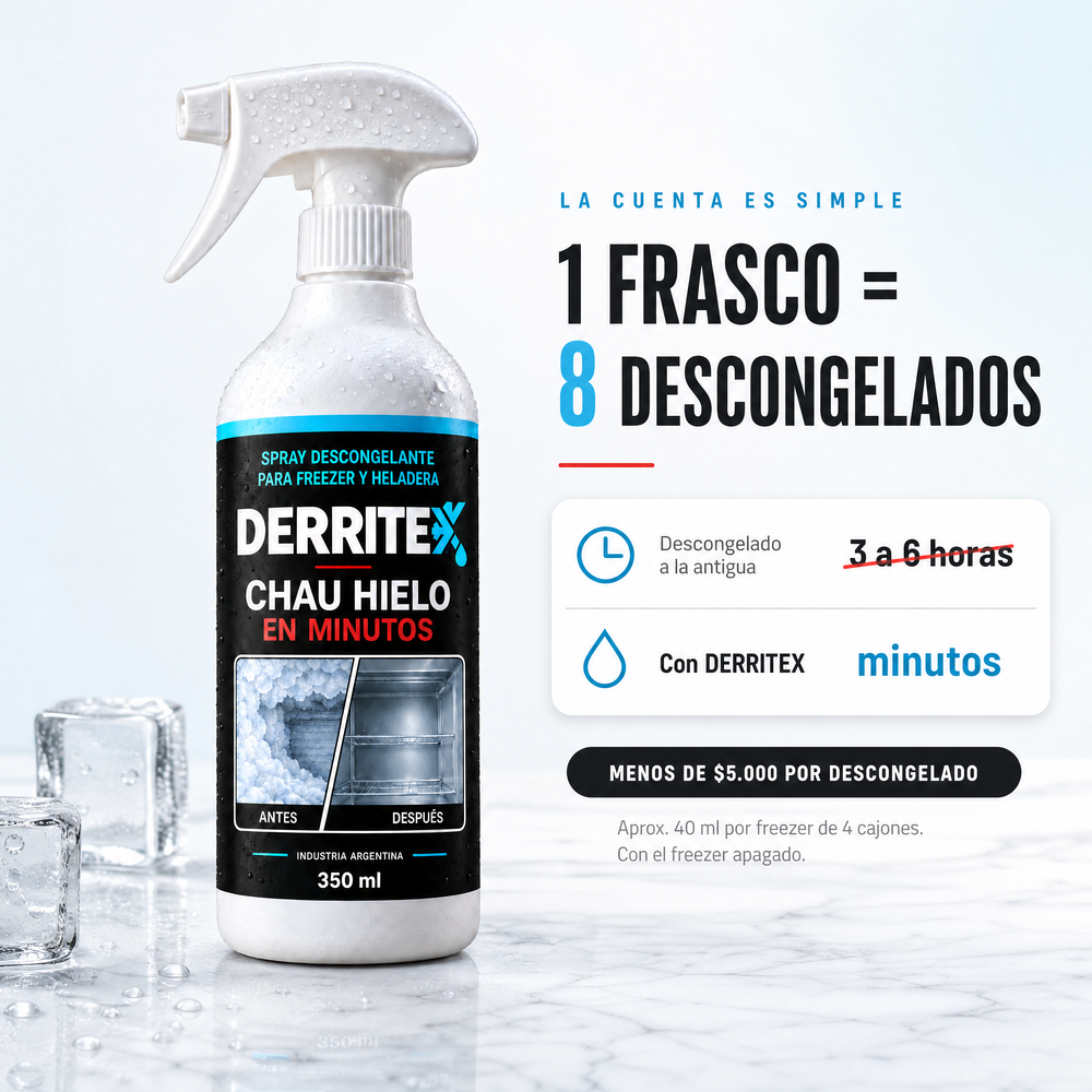 DERRITEX · Spray Descongelante para Freezer y Heladera 350 ml