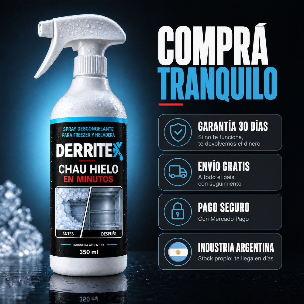 DERRITEX · Spray Descongelante para Freezer y Heladera 350 ml
